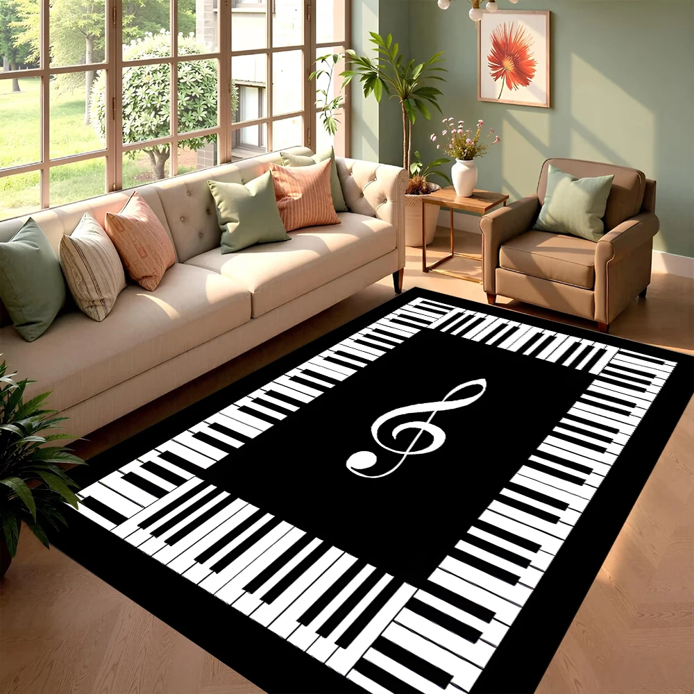 

Music Theme Decorative Rug Living Room Bedroom Music Room Carpet Piano Note Design Soft Durable Home Decor Stylish Styles