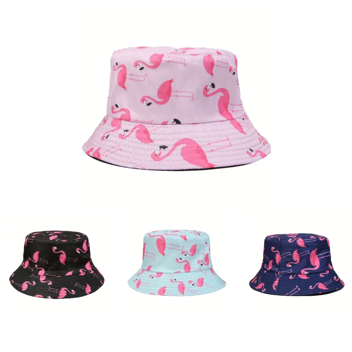 Fashion Flamingo Print Panama Bucket Hat for Men Women Bucket Cap Luxury Decorate Cap Bob Hat Hip Hop Fishing Fisherman Sun Hat