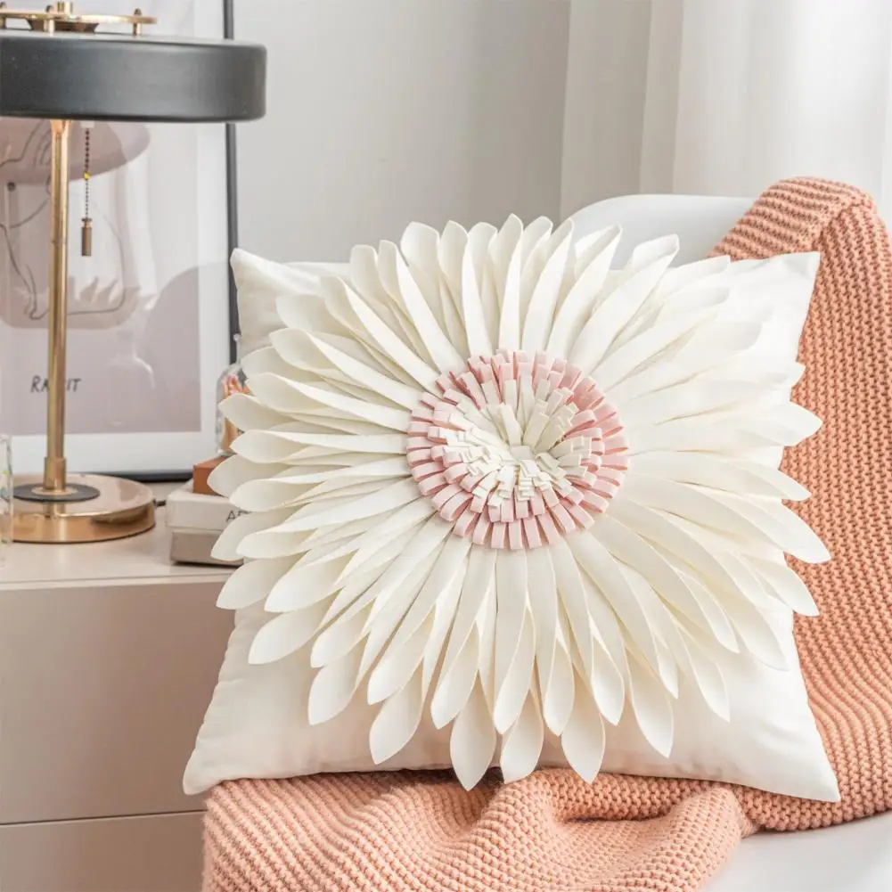 

Throw Pillow Cover Unique Hidden Zipper Pillow Cover Chrysanthemum Decor Sofa Cushion Cover Living Room Supply