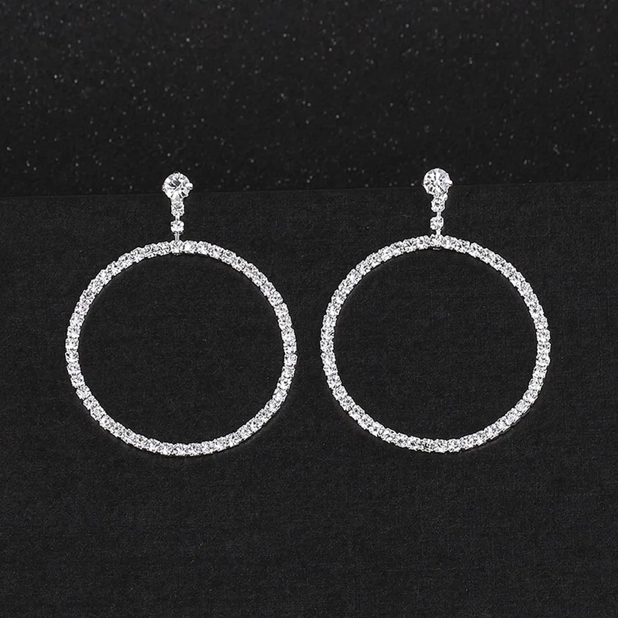 Lanka AZY-Boucles d'oreilles pendantes en forme de cercle de cristal de biscuits pour femmes, boucles d'oreilles pendantes de fête de mariage, cadeaux pour dames, nouveau