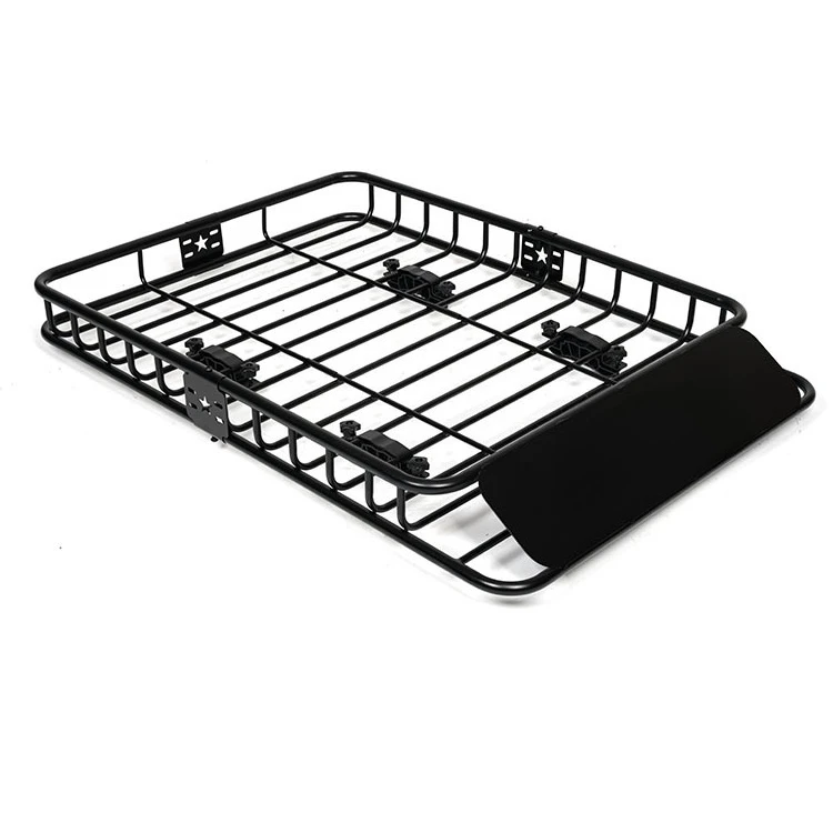 51" Roof Rack Cargo Basket with Wind Fairing Universal Car Top Luggage Carrier for SUV Truck