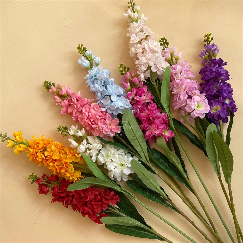 10pcs Silk Delphinium Faux Larkspur Hyacinth Flower for Wedding Centerpieces 9 Colors Home Party Supermarket Decorative Flowers