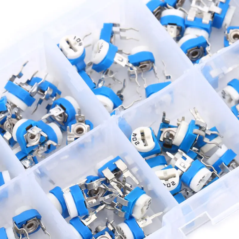 Pack of 100 Rheostat Trimpot Trimmer Potentiometer Set 500 1000 2000 5000 10000 20000 50000 100000 200000 1000000 ohms