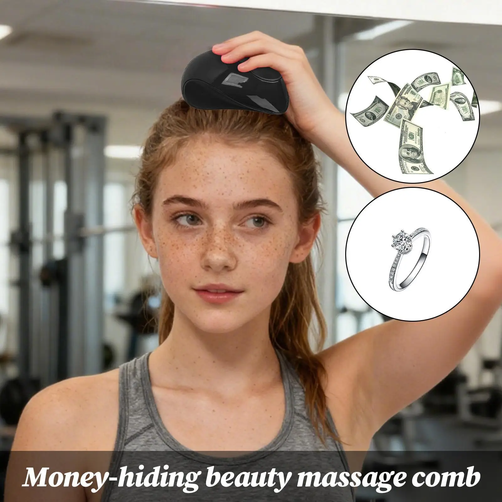 マッサージコーム型の偽装された安全な携帯ケース、クリエイティブな貯金箱、自宅、旅行、車、オフィス、寮、現金、寝室のお金用