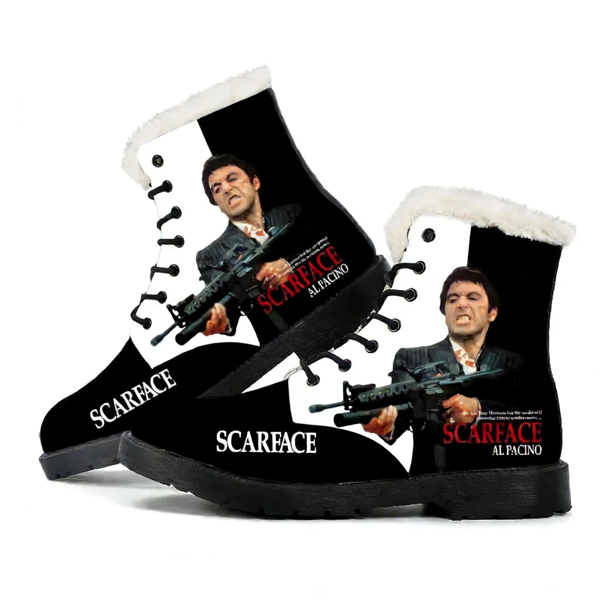 

Scarface Plush Boots Men Women Teenager Shoes Hot Movie Tony Montana Casual Boot Outdoor Lightweight High Quality Couple Shoe