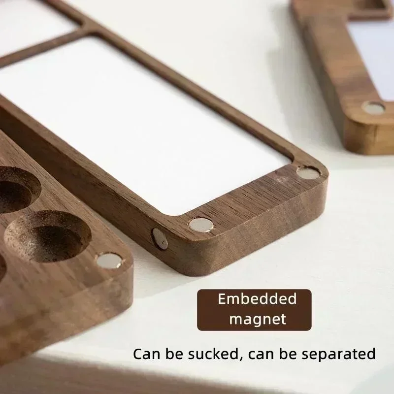 Paleta de pintura de acuarela hecha a mano de madera portátil, caja de succión magnética vacía para artista, boceto de viaje, suministros de arte de