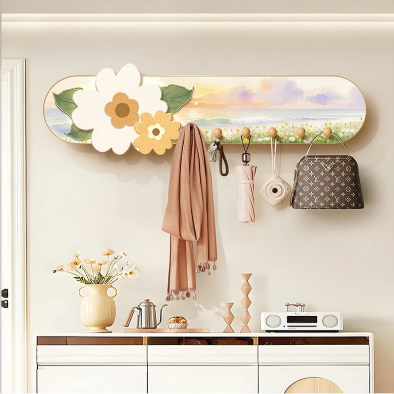 Wall-mounted Decorative Clothes Hook Creative Entrance Door Hanging Coat Rack Creamy percheros para ropa Living Room Furniture