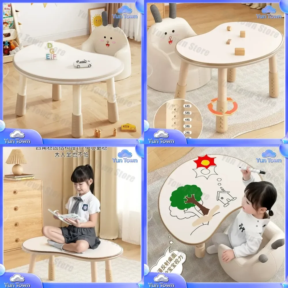 for Children Peanut Table for Kids Lifting Study Desk for Baby Writing Table for Home Kindergarten Early Education Desk Chair