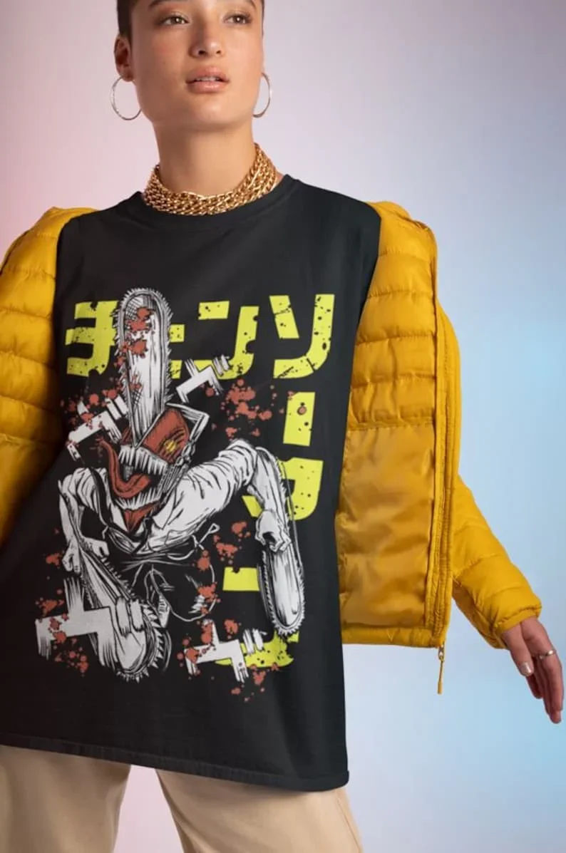 Unisex Horror Manga Creepy Girl T-Shirt, Dark Anime Gothic T-Shirt, Manga Gothic T-Shirt Inactive