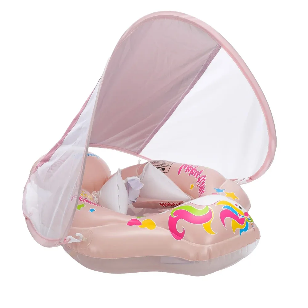 Baby Swimming Ring Airbags Anti-rollover Sunshade Circle Inflatable Infant Floating Kids Swim Ring Bathing Summer Toys Rings