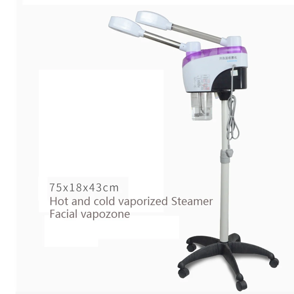 2 in 1 Ozone Nano Hot Cold Facial Steamer Warm Mist Adjustable Steaner Face Deep Cleaning Spray Vaporizer Home Salon Spa Sprayer