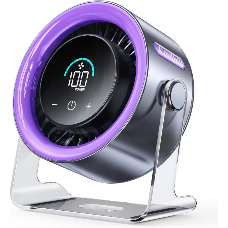 

USB Desk Fan for Bedroom 100 Speeds Digital Display Quiet Table Fan with Turbo Airflow, Desktop Fans for Bedroom Home Office