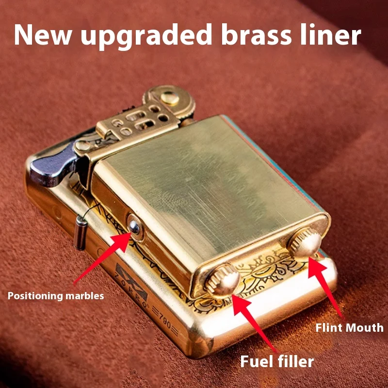 Luxury Lighter Retro Unique Metal Flint Vintage Cigarette Windproof Lighter Smoking Accessories Gifts for Men