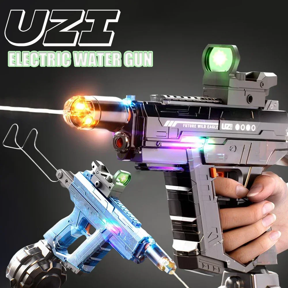 

New UZI electric continuous water gun Manual and automatic spraying Adult outdoor water play children's toy water fight