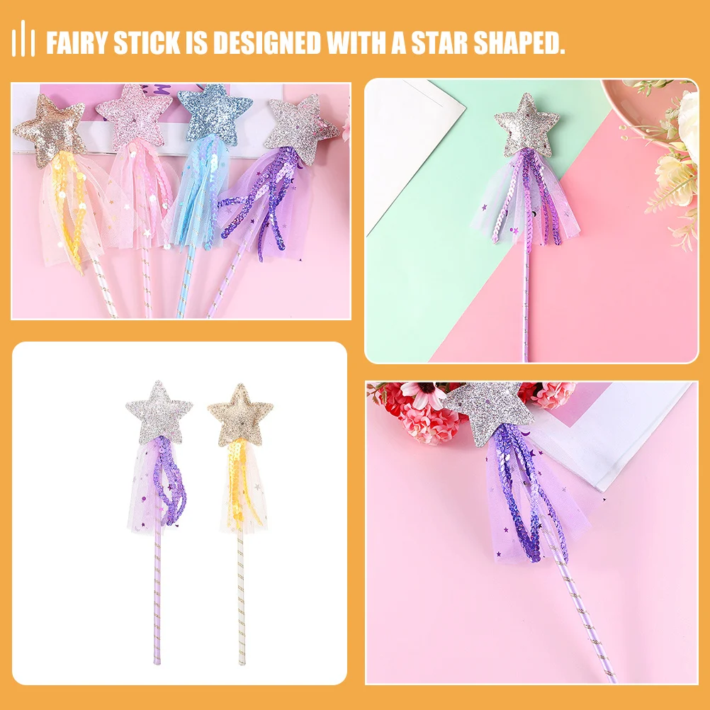 

2 шт. волшебная палочка в форме звезды, хорошая портативная палочка для Хэллоуина, фестиваля, костюма ангела, украшение для вечеринки, волшебная палочка