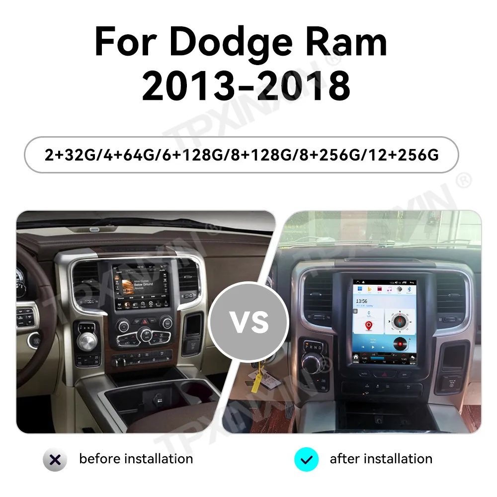 For Dodge Ram 1500 2500 3500 4500 2013-2019 Android Car Radio Multimedia Video Player Wireless Carplay Autoradio Stereo GPS Navi