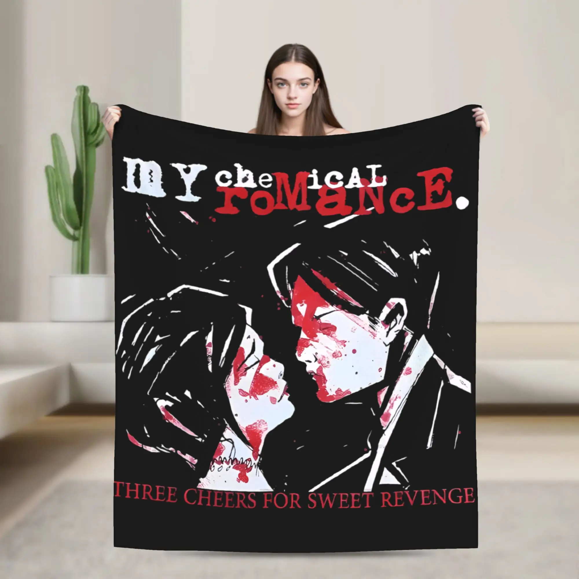 Warm Soft Blankets Decorative Rock Band My Chemical Romance Music Cover Throw Blanket  Flannel Bedspread For Chair Bed Cover