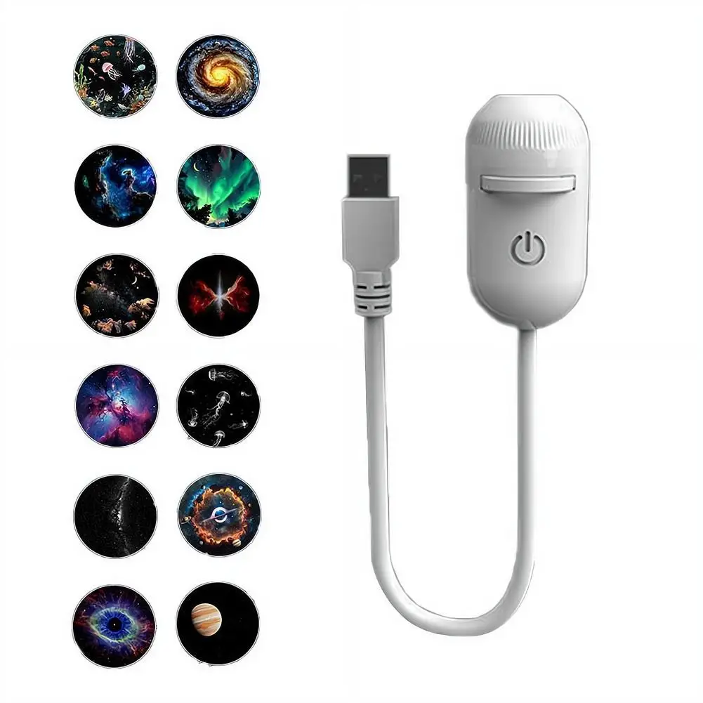 

USB-проектор «Звездное небо», атмосферная лампа для салона автомобиля, 360° ° Регулируемый HD-светильник-ночник «Туманность» для декора автомобиля