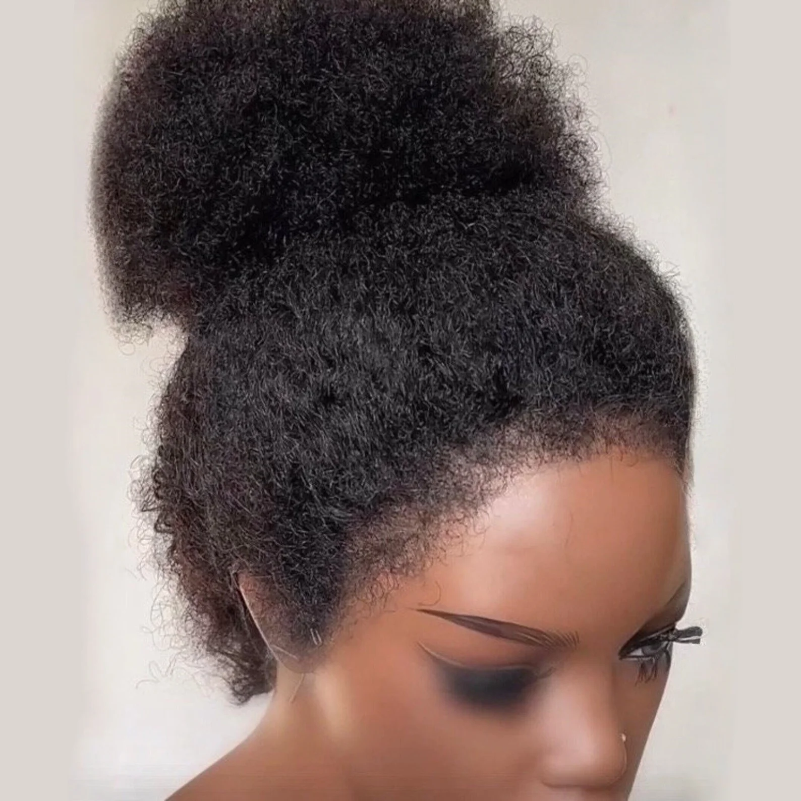 طويل 26 بوصة 180 الكثافة ياكي لينة الطبيعية أسود غريب مستقيم قبل قطعها غلويليس الاصطناعية 13x4 الدانتيل شعر مستعار أمامي شعر الطفل يوميا #3