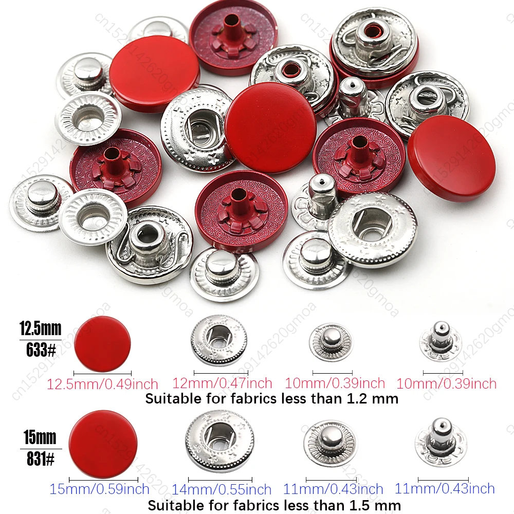 Stainless Steel Snap Buttons, 12.5mm & 15mm