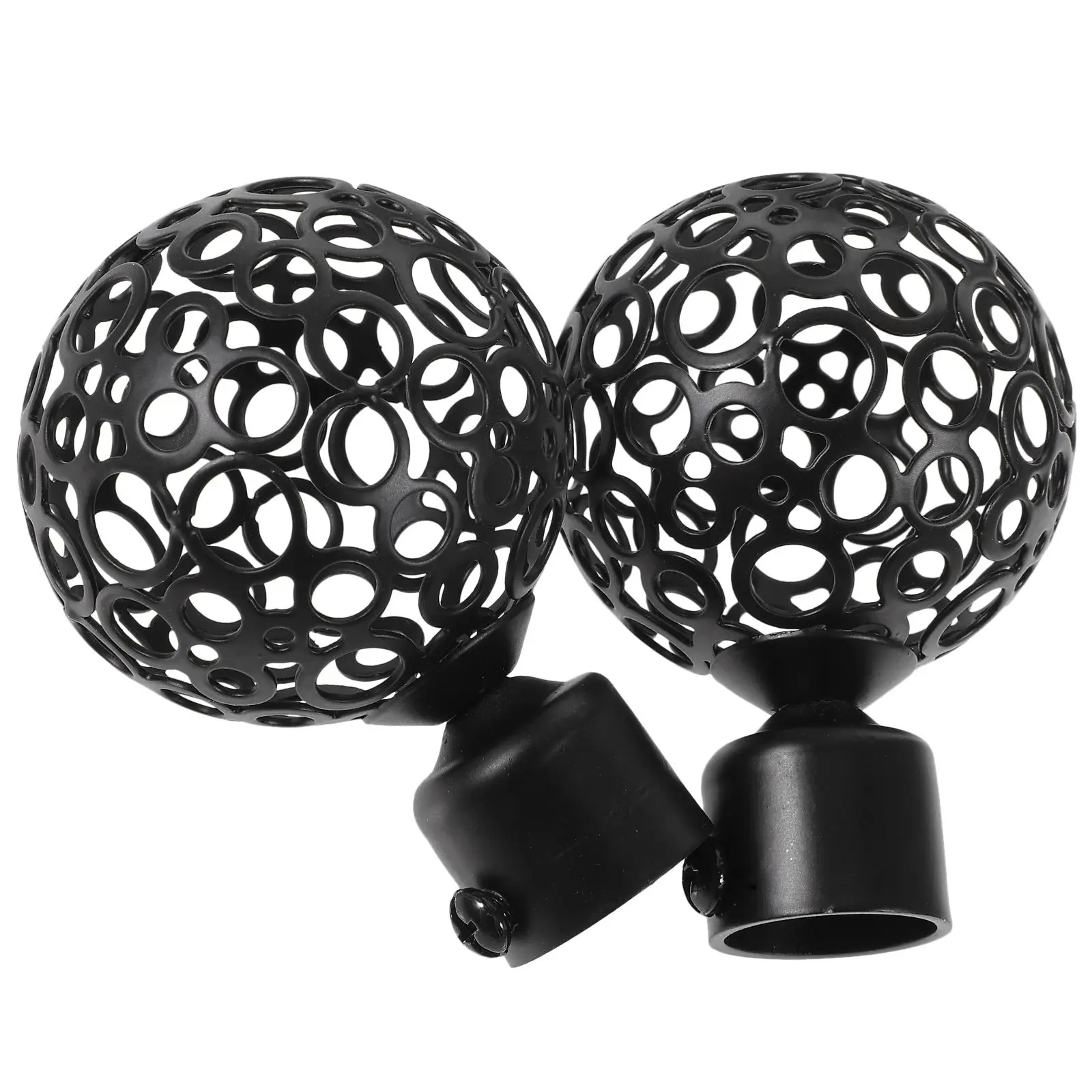 

2 Pcs Curtain Rod Final Accessories Black End Caps Diameter 22MM Easy Installation Curtain Rod Fitting Home Decor