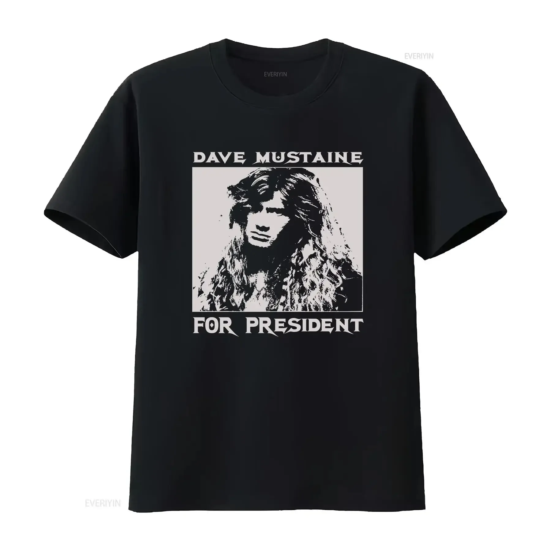 

VTG Dave Mustaine For President Fan Black vintage Washed Top For Everyday Wear streetwear Unisex
