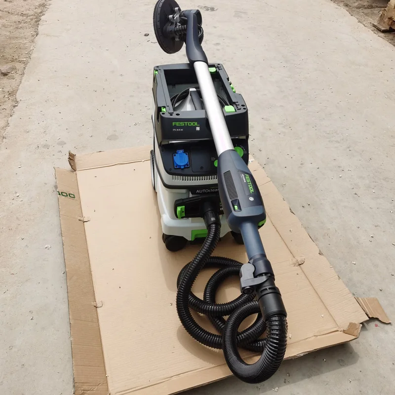 Germany Drywall Sander with 36L Auto-Clean Vacuum, Long Neck Dust-Free Wall Grinder for Putty Sanding