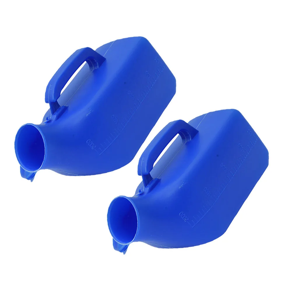 

2Pcs Blue Portable Urinal Bottle Thicken Plastic Patient Nursing Urinal Pot for Bedridden Elderly Home Use Urine Container