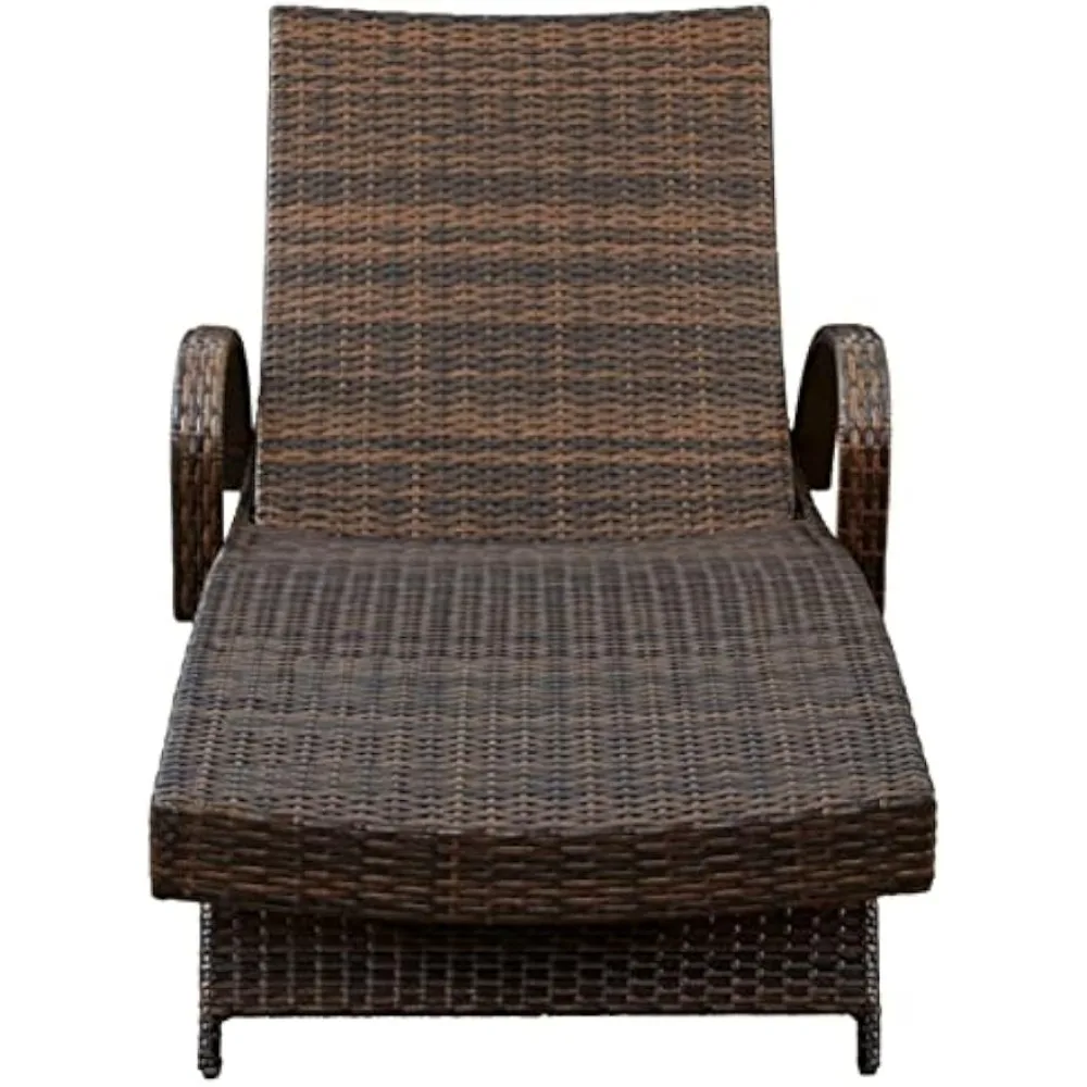 Outdoor Kantana 2 Piece Patio Wicker Chaise Lounge Set, Brown