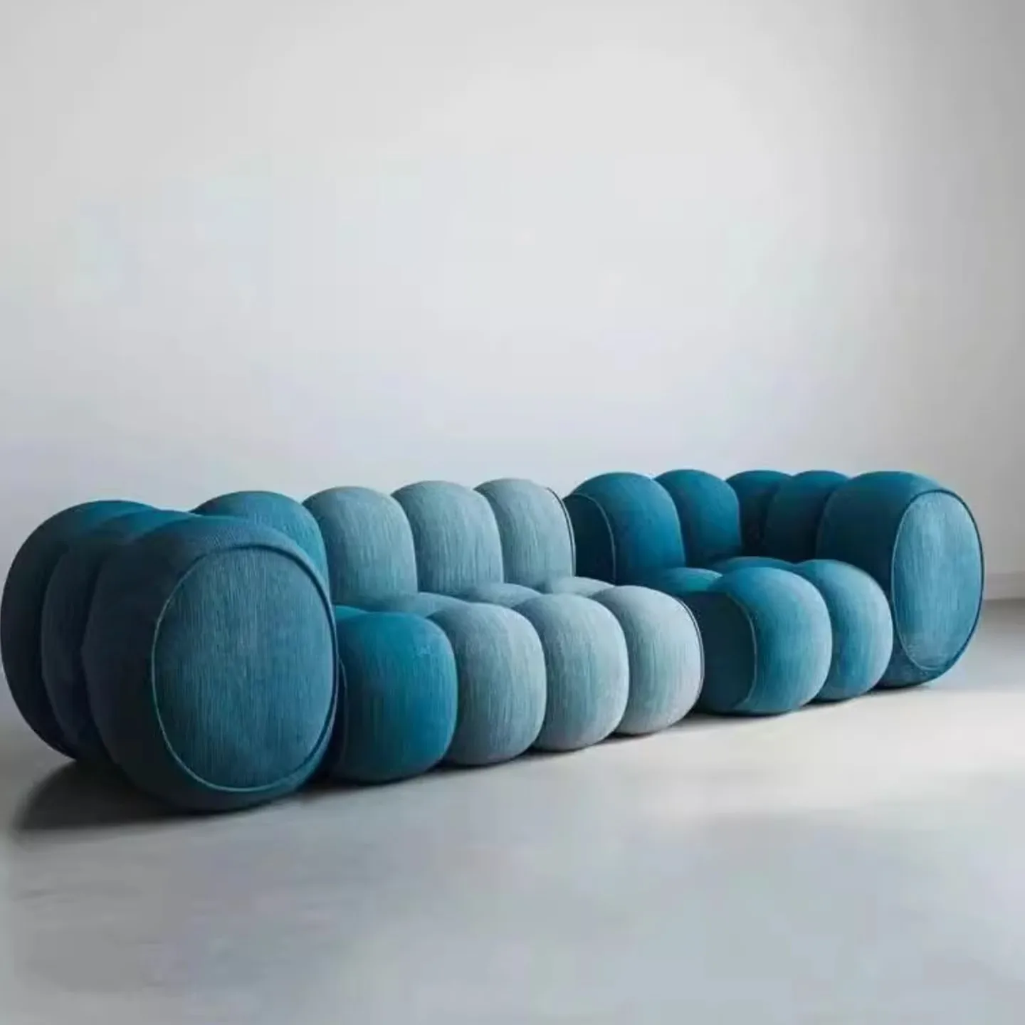 Dopamine color fabric sofa living room small apartment retro marshmallow cloud