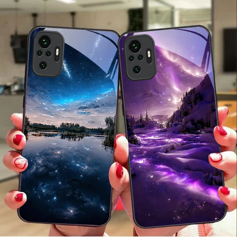 Deep night sky nebula For Redmi Note 7 8 9 8T 10 11 12 12S 13 14 Pro Plus 5G 13C 12 14C 5 4G Black tempered glass phone case - view 5