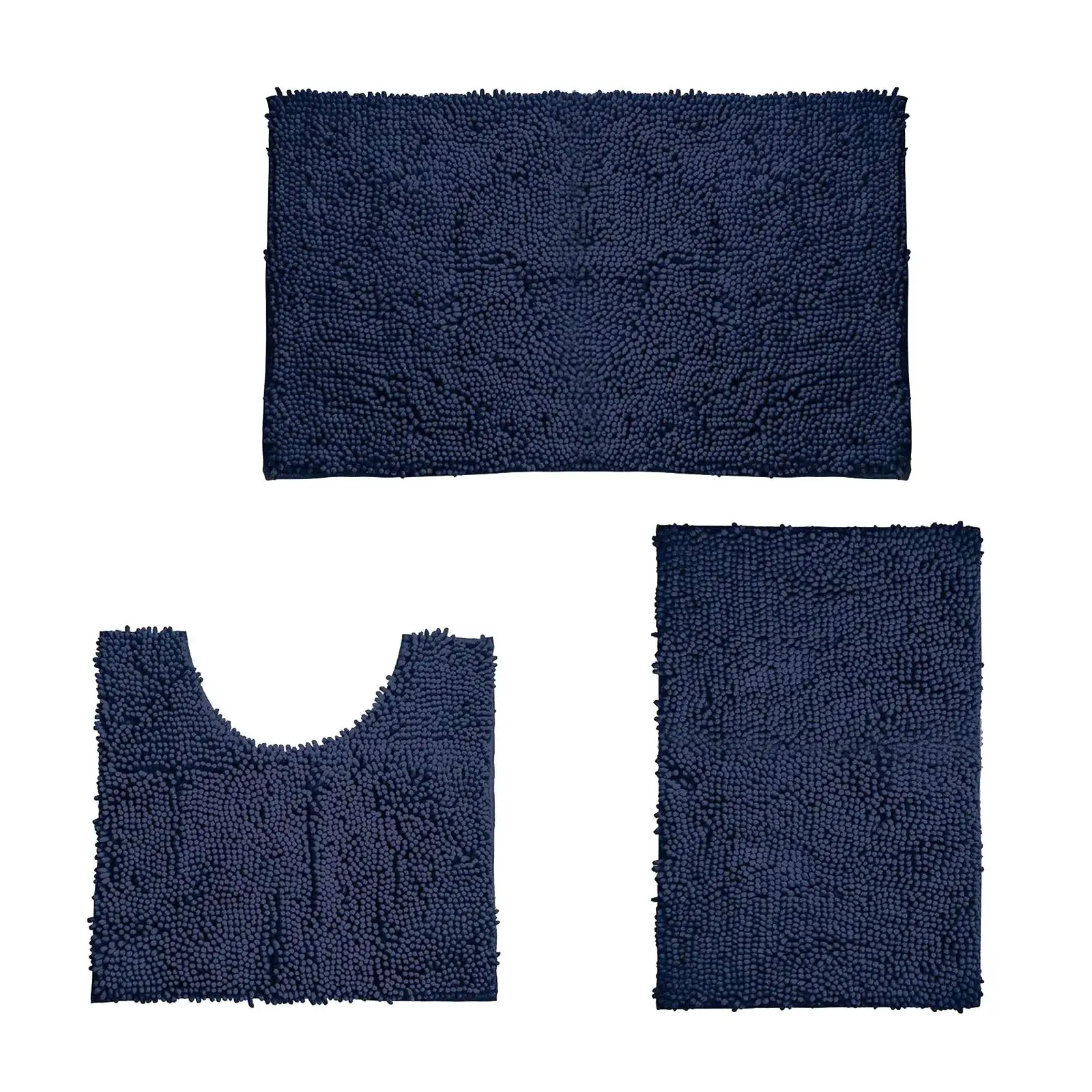 

3 Pieces Bathroom Rugs Set, Super Absorbent Luxury Shaggy Bath Mats Set, Durable Soft Bath Rugs Non Slip Washable