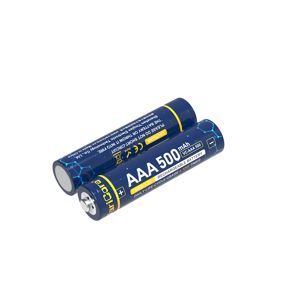 VariCore VC-AAA 500 2 uds NiMH 1,2 V 500mAh batería recargable NiMH de gran capacidad juguete Control remoto ratón
