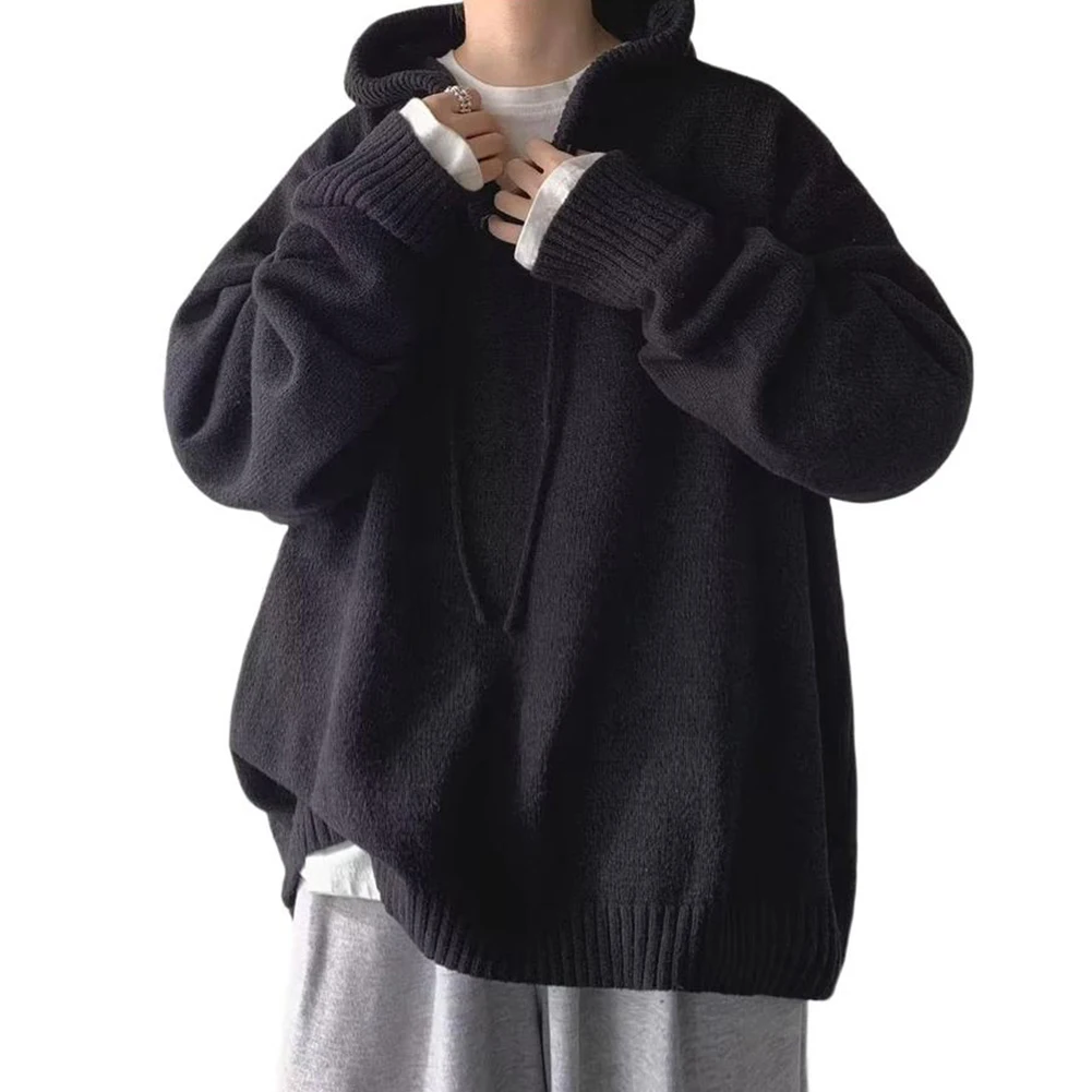 Herren Kapuzenpullover Vintage Idle Style Vielseitiges Strickoberteil Trendiger Markenpullover