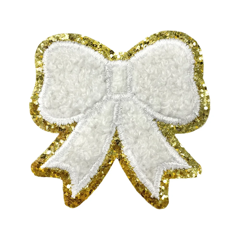 5PCS Bow Cloth Sticker Pink Girl Towel Embroidery Festival Homemade DIY Gift Clothing Sticker Back Glue Ironing