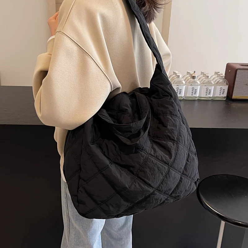 Ritssluiting met vaste riem, draagtas voor dames, schouderhandtas met grote capaciteit, meerdere zakken, stevige constructie voor dagelijks gebruik