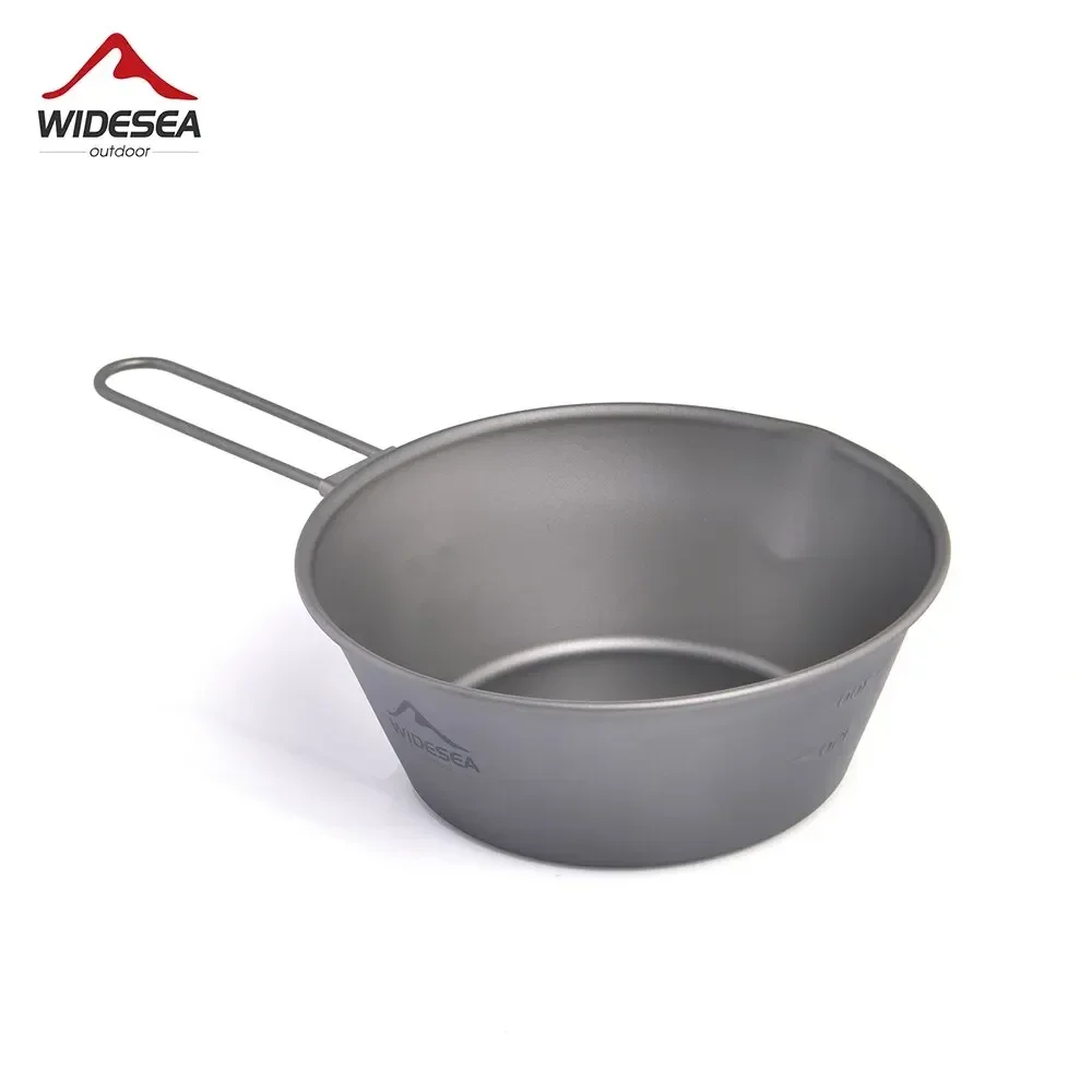 

Widesea Camping Titanium Bowl Tableware Cookware Foldable Handle Outdoor Cup Tourism Pot Hiking Backpacking Picnic Fishing