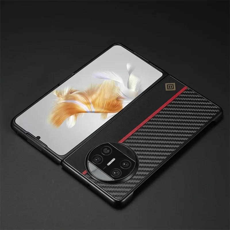 Ultrathin Carbon Fiber Leather Case For Huawei Mate XS2 X3 X5 P50 Pocket Honor Magic VS V2 Shockproof Case