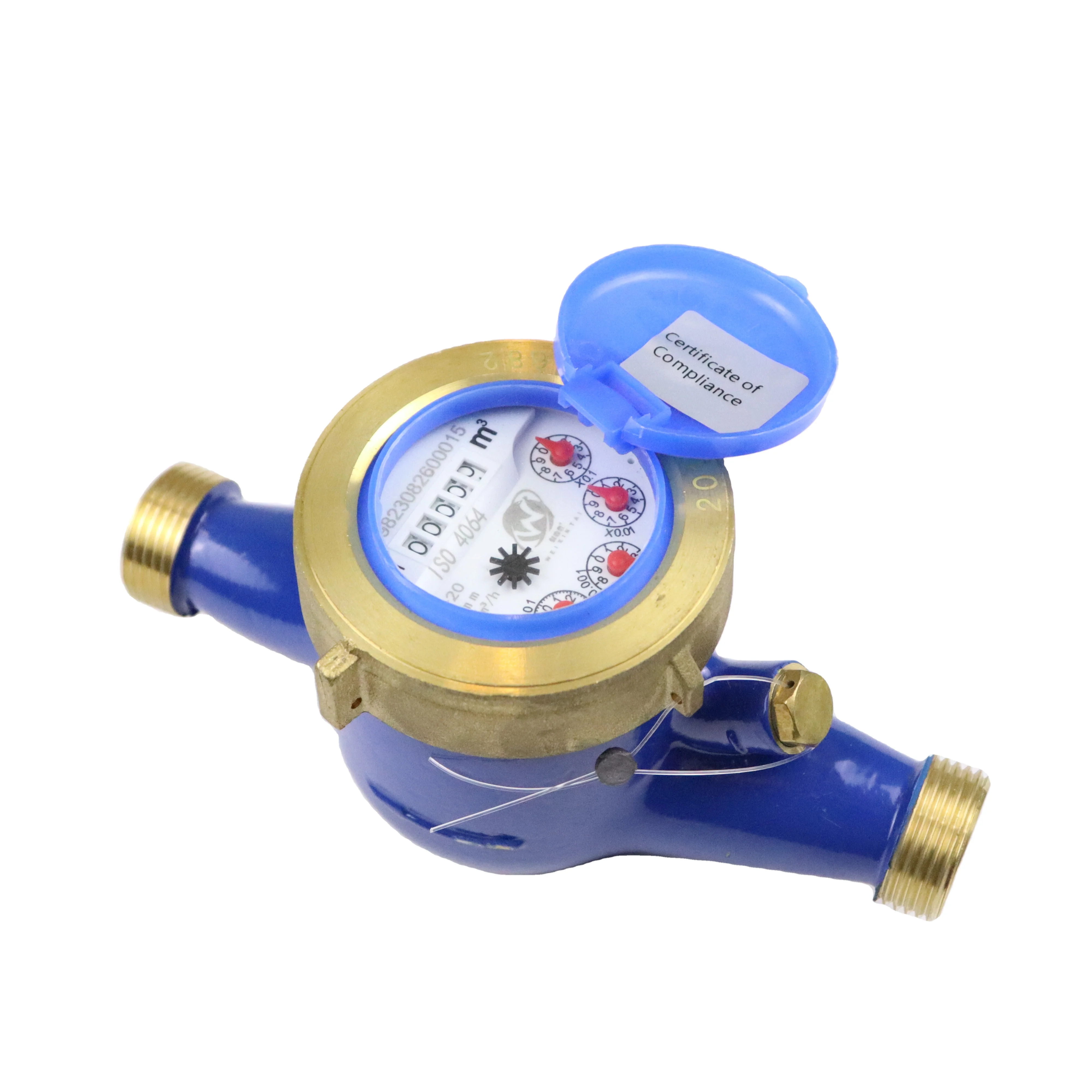 

Механические латунные счетчики воды 15 мм 20 мм бытовой многоструйный расходомер воды с сухим циферблатом