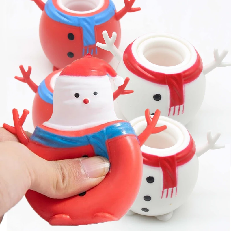 

Cute Cartoon Santa Toys Kids Children Snowman Squeeze Cup Decompress Creative Sensory Fidget Pinching Music Games Gifts