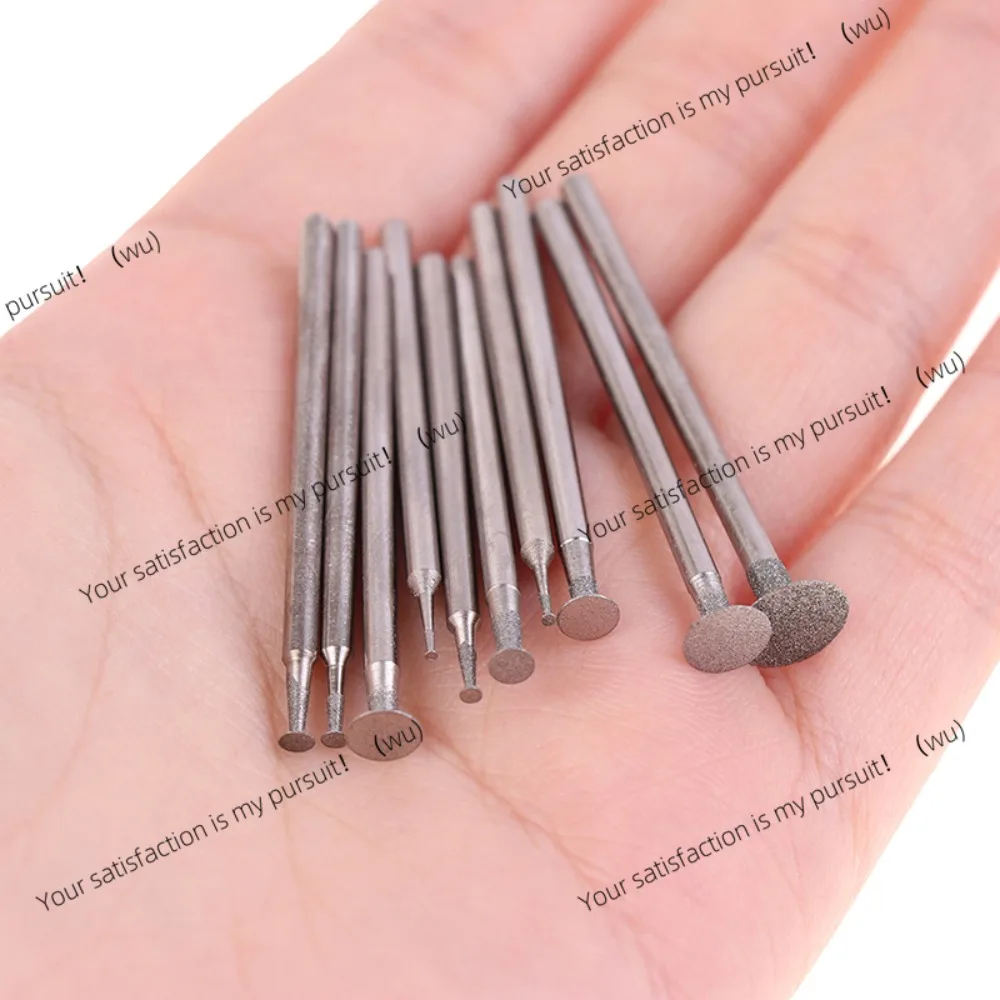 10PCS Grinding Bit Accessory Ultra-Thin T Head Shank Diamond Mounted Point Stone Jade Carve Polish Engrave Tool