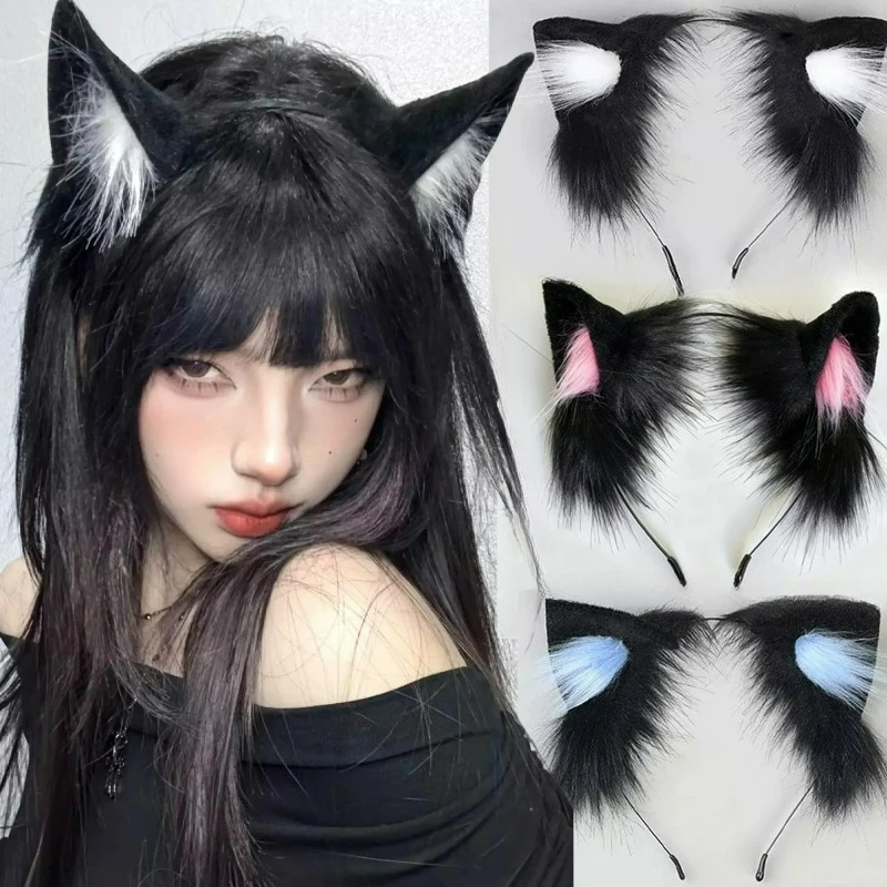 

Cat Ears Headband Women Halloween Kawaii Cosplay Headwear Headband Spicy Girls Kawaii Plush Cat Ears Plush Hair Band Hair Hoop