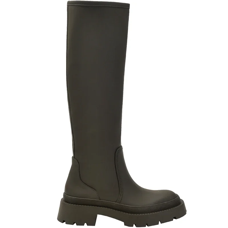 أحذية عالية في الركبة أحذية النساء غير رسمية 2022 شتاء جديد منتصف الكعب القوطي تشيلسي الأحذية المصارع مكتنزة أحذية الموضة Mujer #4