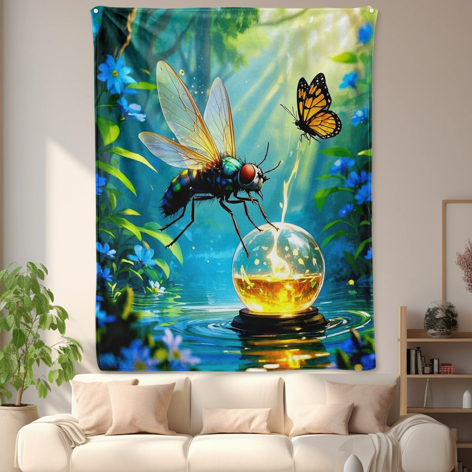 Очаровательное одеяло с дизайном Fly Butterfly и светящимся и током в виде стеклянного шара для уникального домашнего декора