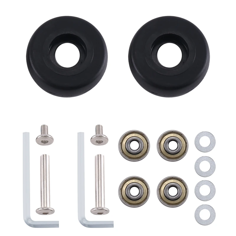 48Mm X18mm 1 Pair Luggage Suitcase Replacement Wheels Axles Deluxe Repair Luggage Replacement Wheels Black Promotion