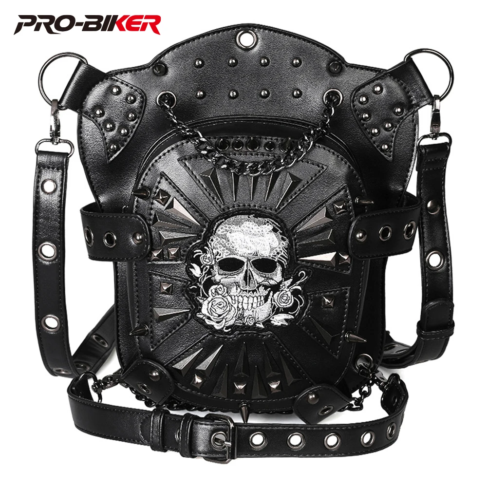 

Black Punk Motorcycle Saddlebags Waterproof Shoulder Bag Women Wear Resistant Motorcycle Accessories Motocykl Bumbag Light