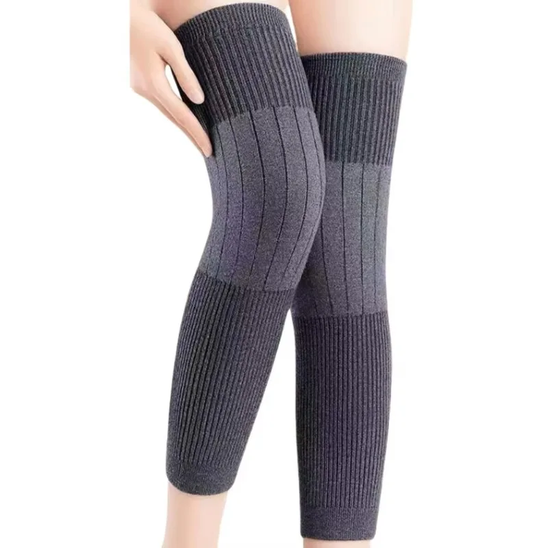 Unisex Winter Knit Plush Knee Braces Exercise protection Velvet Knee Pads Warm Material Sleeve Pain Relief Ski Cycling Running