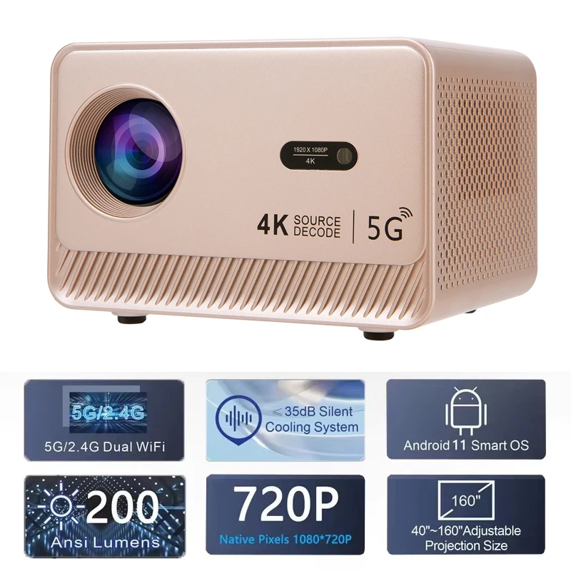 جهاز عرض M10 Plus 4K Android 11 Dual Wifi6 200ANSI Allwinner H713 BT5.2 1080P 1280*720P Home Cinema PK HY300 Pro Projetor #1
