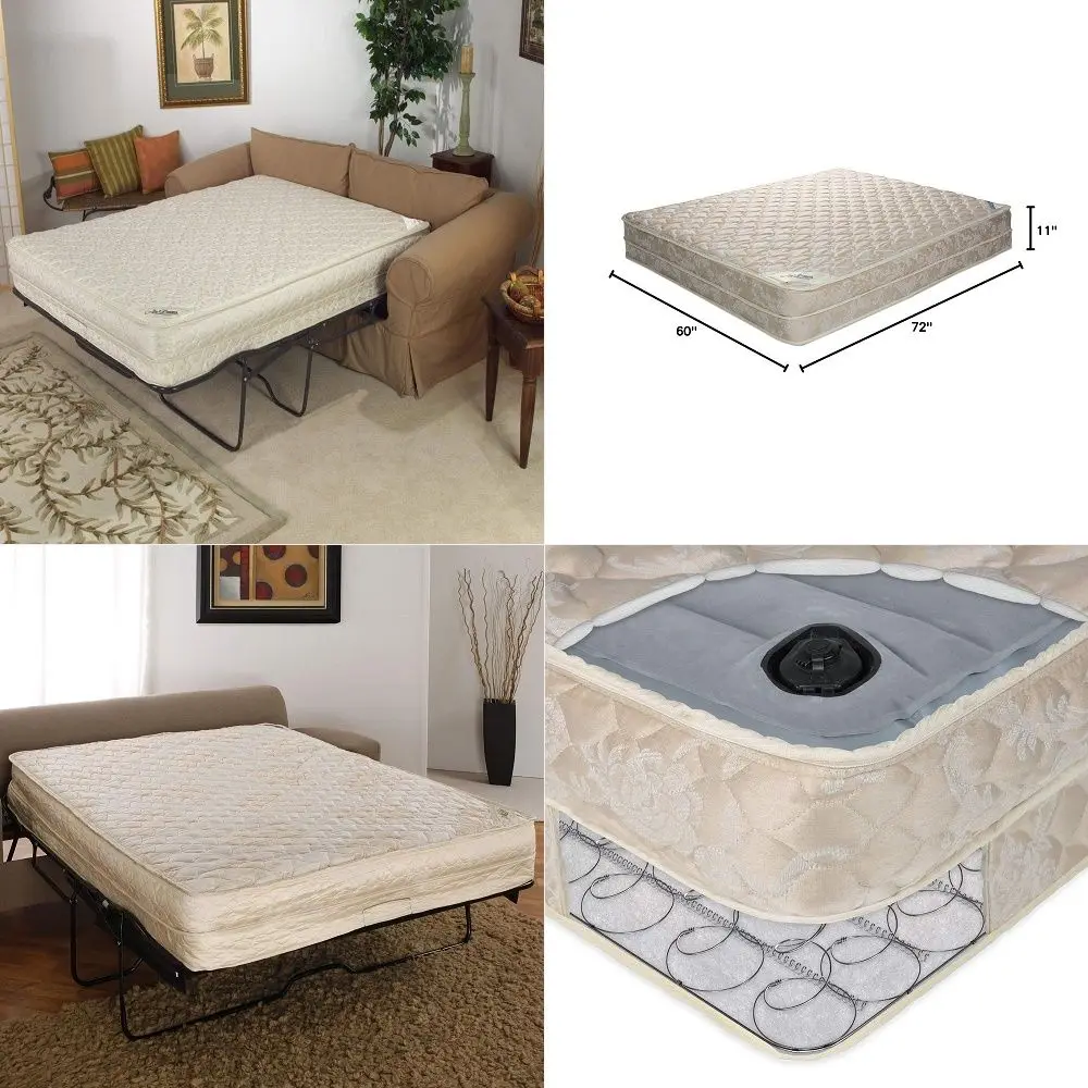 

amp Platt AirDream Hypoallergenic Inflatable Mattress with Electric Hand Pump for Sleeper Sofas, 60 Queen