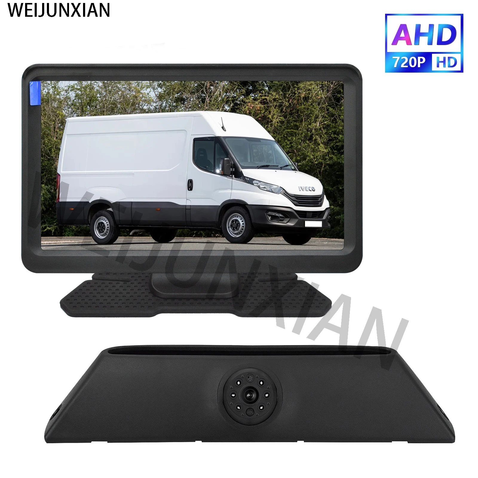 

AHD 720P 3rd High Level Brake Light Reversing Camera with 7 inch desktop monitor10M Cable kit For Iveco Daily (2011-2014)